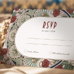 Burgundy RSVP Wedding Insert Vintage Art Nouveau Invitation<br><div class="desc">Burgundy Art Nouveau Vintage wedding RSVP card by Alphonse Mucha in a floral, romantic, and whimsical design. Victorian flourishes complement classic art deco fonts. Please enter your custom information, and you're done. If you wish to change the design further, simply click the blue "Customize It" button. Thank you so much...</div>
