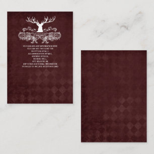 Burgundy Rustic Antler Deer Woodland Wedding Enclosure Card