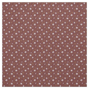 Burgundy Rustic Wildflower Countryside Pattern Fabric