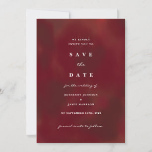 Burgundy Save the Date Invitation