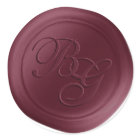 Burgundy Script Double Monogramme Stickers cire