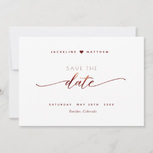 Burgundy Script Simple Stamp Wedding Save the Date