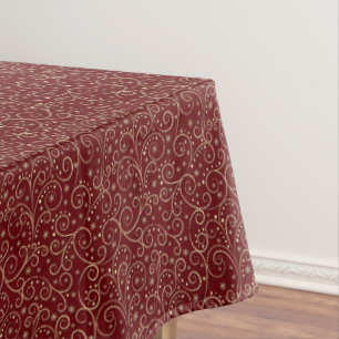 Burgundy Scrolls Tablecloth