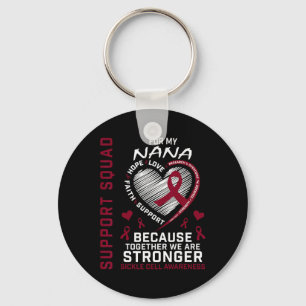 Burgundy Sickle Cell Awareness Items Nana Support  Keychain