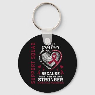 Burgundy Sickle Cell Awareness Items Papa Support Keychain