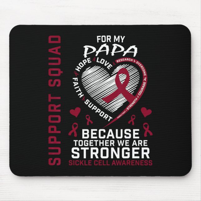 Burgundy Sickle Cell Awareness Items Papa Support  Mouse Pad (Front)
