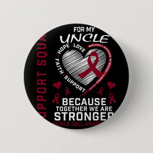 Burgundy Sickle Cell Awareness Items Uncle Support 2 Inch Round Button