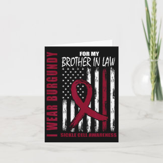 Burgundy Sickle Cell Awareness Shirt Brother In La Card