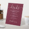 Burgundy Signature Script Wedding Drinks Menu