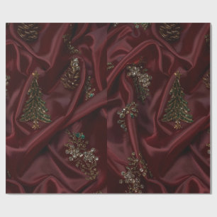 Burgundy Silk-Look Diamond Wrapping Paper