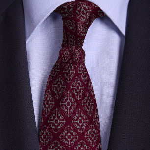 Burgundy & Silver Justice Scales Attorney Tie