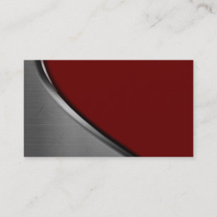 Burgundy Silver Metal Curve Business Cards