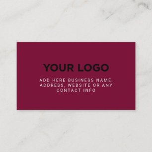 Burgundy   Simple Company Logo Business Card