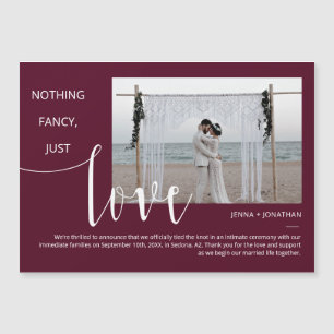 Burgundy Simple Moderne Minimale Script Magnet Pho