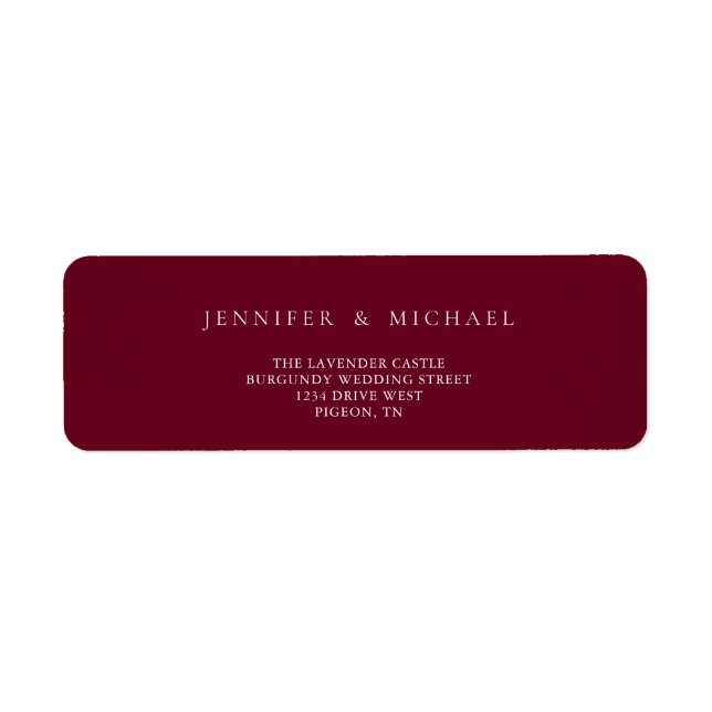Burgundy Simple Nouvelles mauvaises herbes Mariage (Devant)