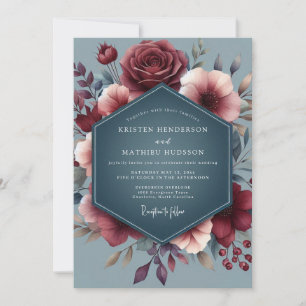 Burgundy Slate Vesper Wedding Invitation