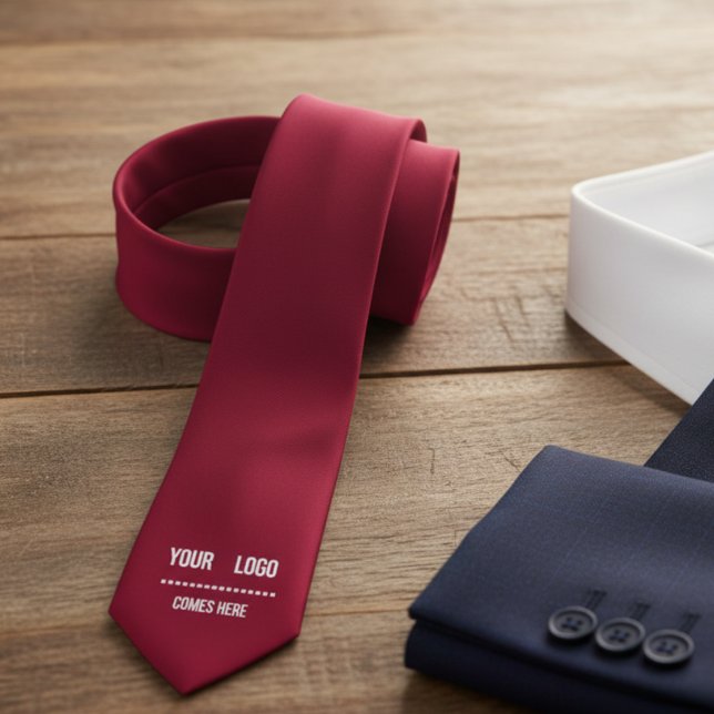 burgundy solid colour - add logo tie (Creator Uploaded)