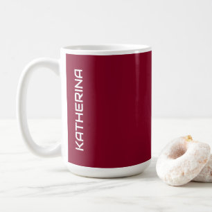 Burgundy Solid Colour   Classic Personalized  Coffee Mug