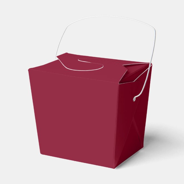 Burgundy Solid Colour Favor Box (Front Side)