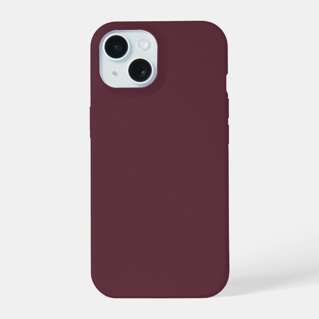 Burgundy Solid Colour iPhone 15 Case (Back)