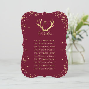 Burgundy Sparkle Seating Table Plan Seating  Invitation