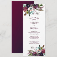 Burgundy Splendour Boho Florals White Wedding