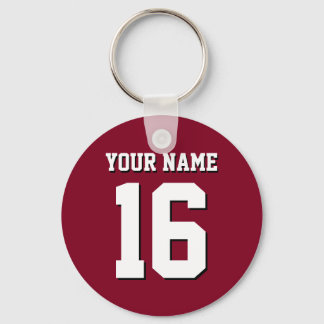 Burgundy Sporty Team Jersey Keychain