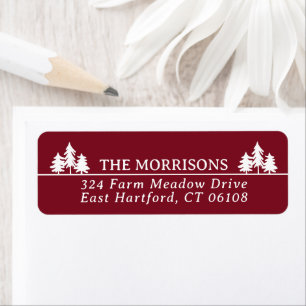Burgundy Spruces Rustic Nom et adresse de retour