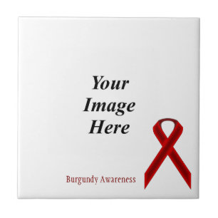 Burgundy Standard Ribbon by Kenneth Yoncich Tile