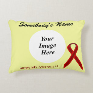 Burgundy Standard Ribbon Tmpl by Kenneth Yoncich Accent Pillow