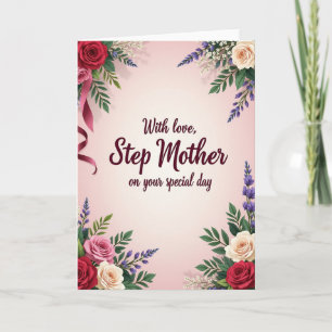 Burgundy Step Mothers Day Card