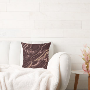 Burgundy Stone Marble Elegant Contemporary Look Throw Pillow