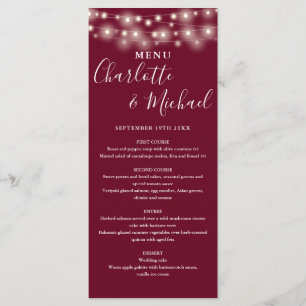 Burgundy String Lights Signature Wedding Menu