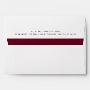 Burgundy Stripe Return Address Mailing Envelope