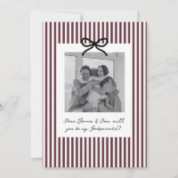 Burgundy Stripes Godparents Proposal