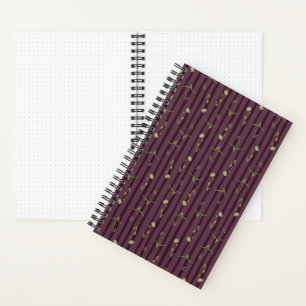 Burgundy Strips Hardcover Notebook