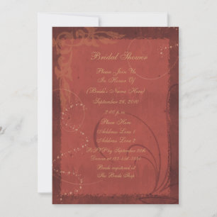 Burgundy Swirl Design Bridal Shower  Invitation