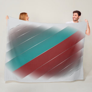 Burgundy teal on grey fleece blanket