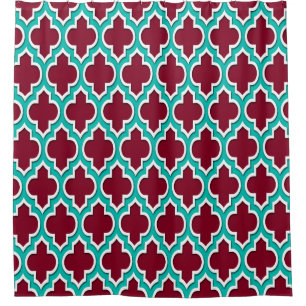 Burgundy Teal White XL Moroccan #4DS