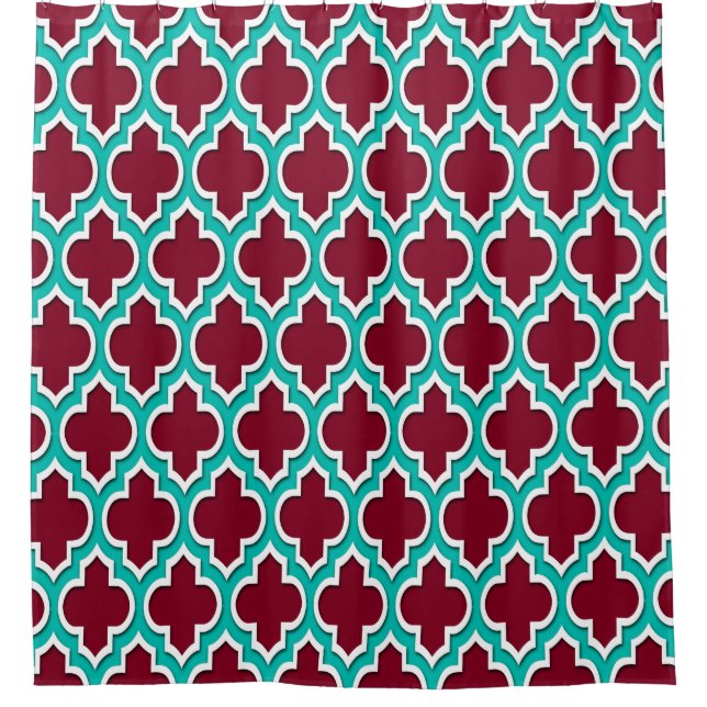 Burgundy Teal White XL Moroccan #4DS (Front)