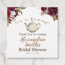 Burgundy Thank You for Coming Tea Shower