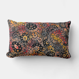 Burgundy Tranquil Oval Corals Original Abstract Lumbar Pillow
