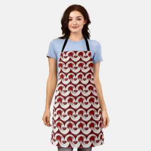 Burgundy Tubular Pattern Apron