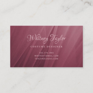 Burgundy Tulle Texture Business Card