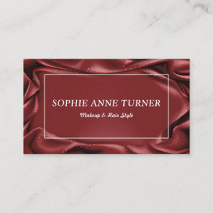 Burgundy Velvet Professional Makeup Hair Style Business Card