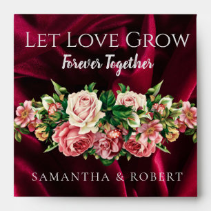 Burgundy Velvet Wedding Favour Flower Seeds Envelope