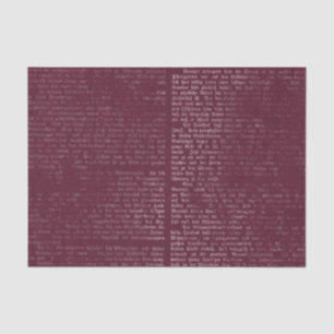 Burgundy Vintage Calligraphy Tissue Paper