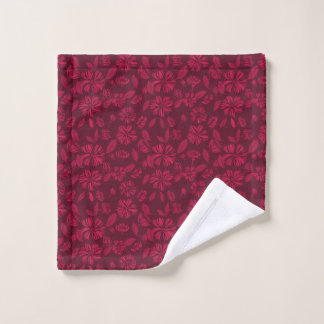 Burgundy Vintage Floral Bath Towel Set