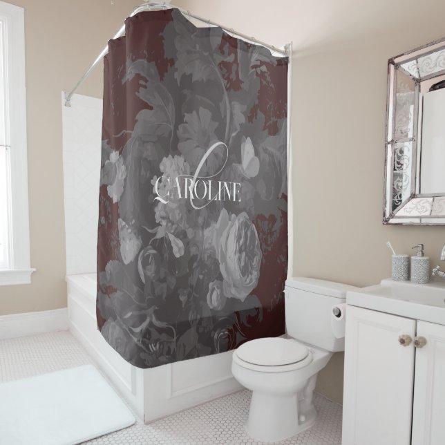 Burgundy Vintage Floral Still Life Stylish (In Situ)
