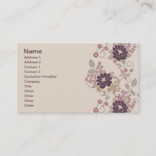 Burgundy Vintage Floral Wallpaper Business Card